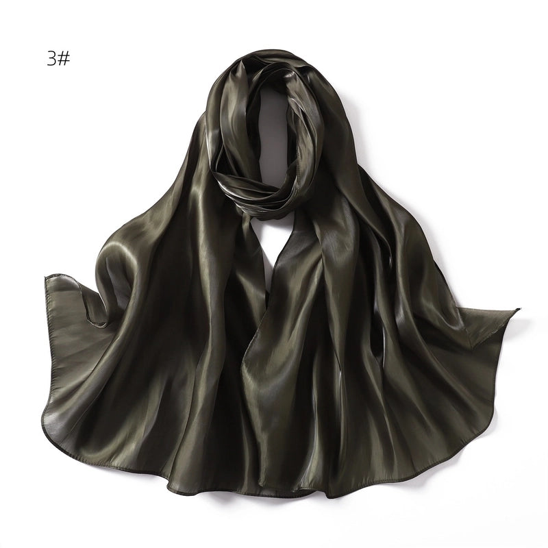 Spring And Summer New Thin Soft Shiny Satin Scarf Female Malay Indonesian Long Scarf Scarf Sun Protection Shawl