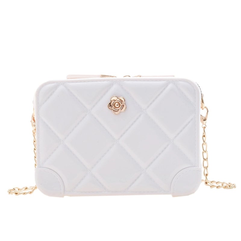 Women's Mini All Seasons Pvc Solid Color Lingge Fashion Square Zipper Square Bag