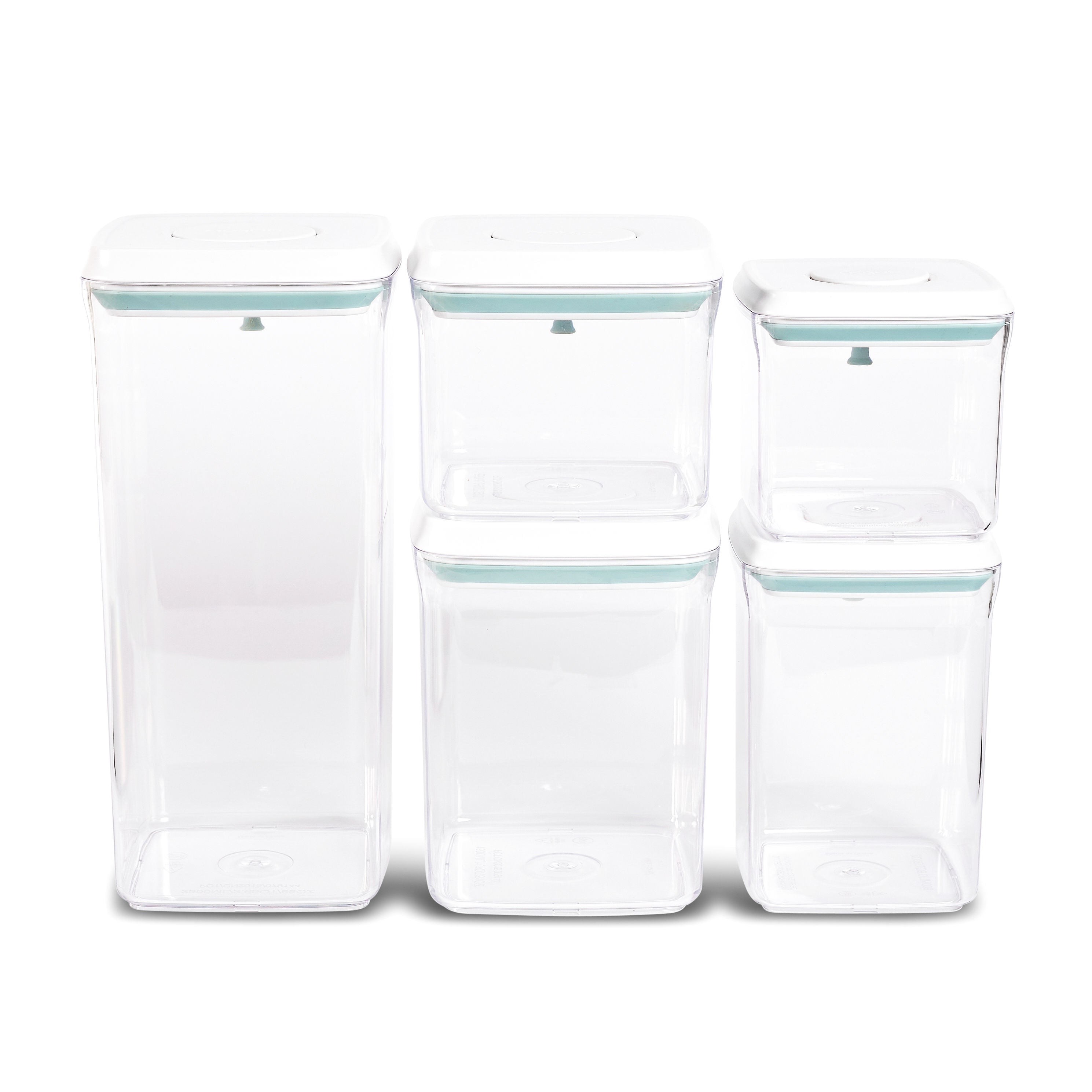 Push Top Pantry Container 5 Set - White Lid