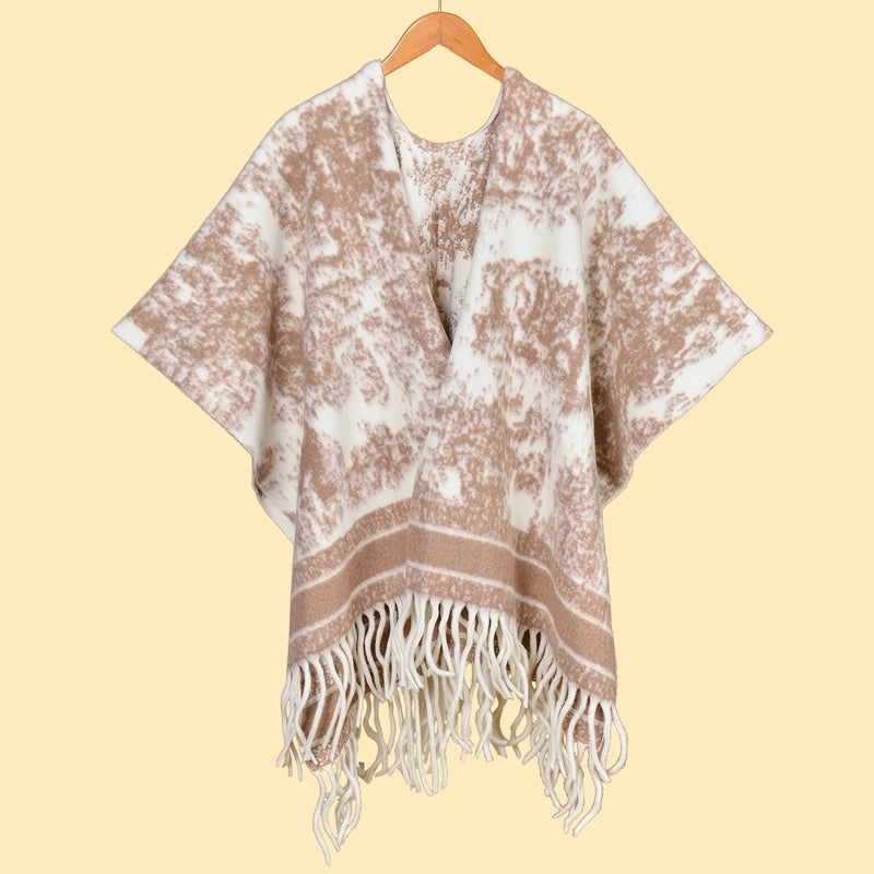 Women's Retro Graffiti Polyester Acrylic Oil Painting Shawl