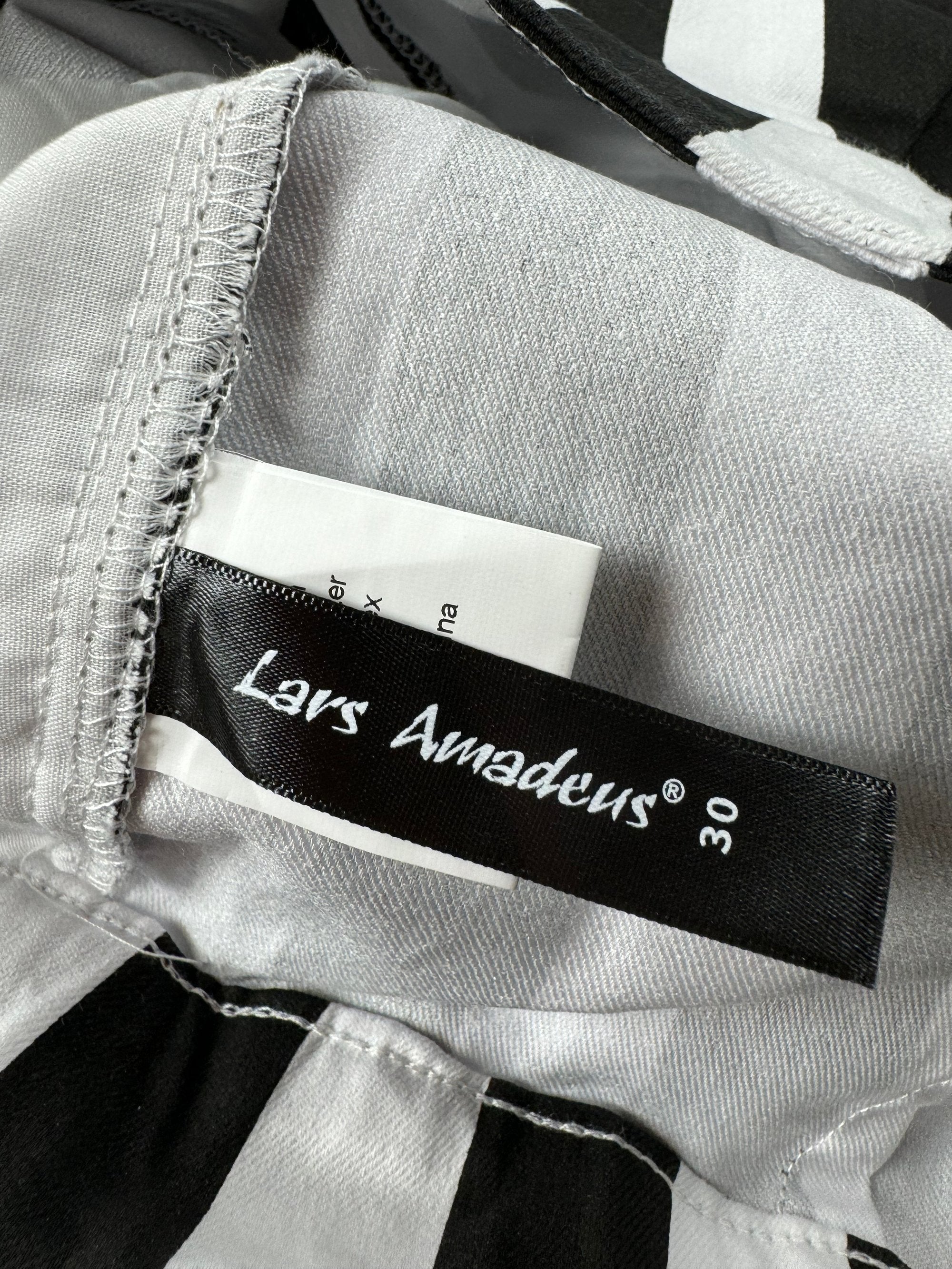Lars Amadeus Black and White Striped Trousers