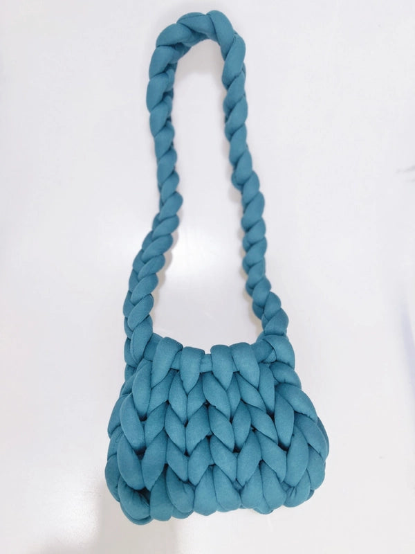 New Thick Ice Island Thread Woven Bag Diy Hand-woven Bag Filling Core Yarn Shoulder Bag