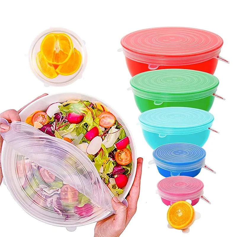 PACK OF 6 SILICONE LIDS