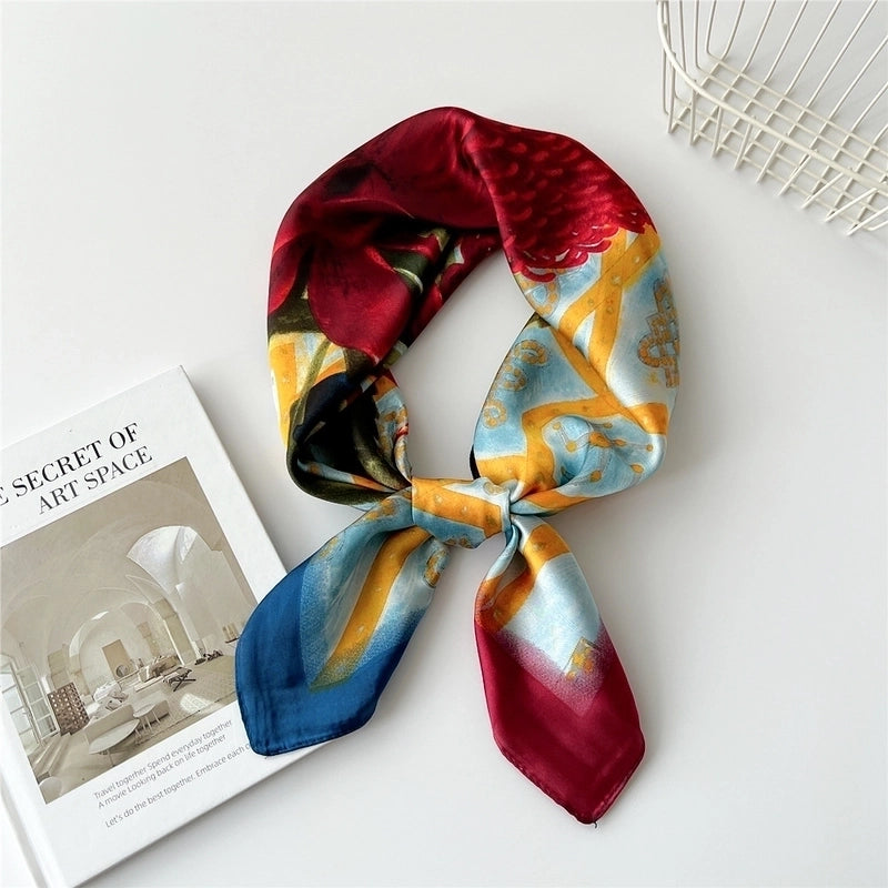Women's Preppy Style Sweet Minimalist Plant Polyester Printing Silk Scarf