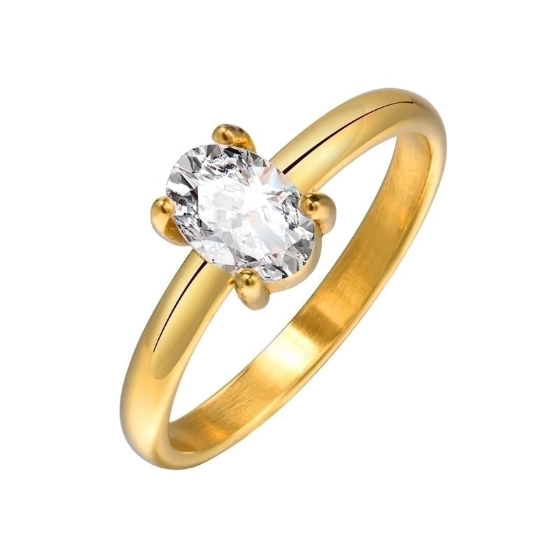 Casual Minimalist Geometric Heart Shape 201 Stainless Steel Zircon Gold Plated Plating Inlay Rings