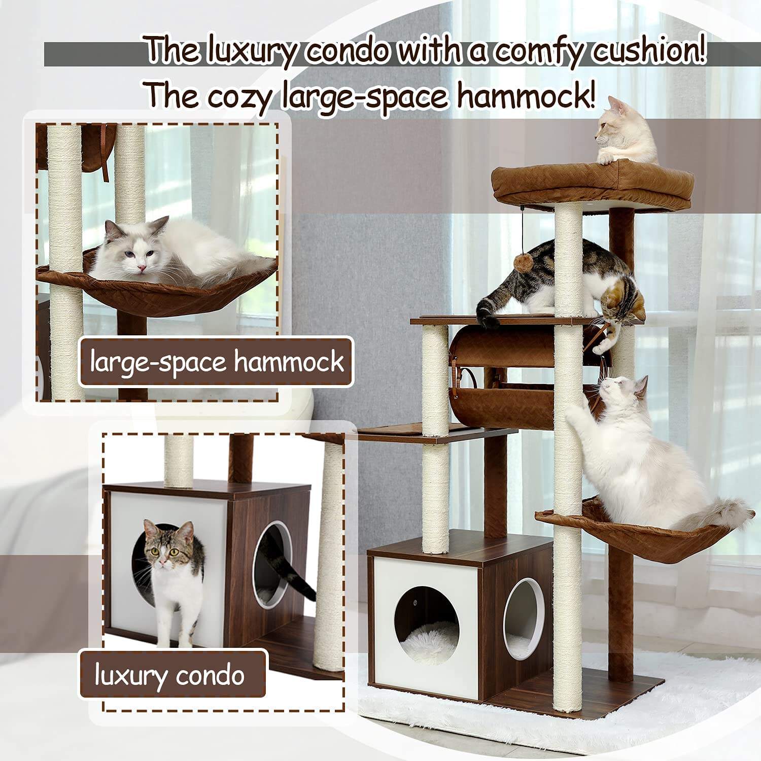 130.5cm Cat Scratching Tower Condo