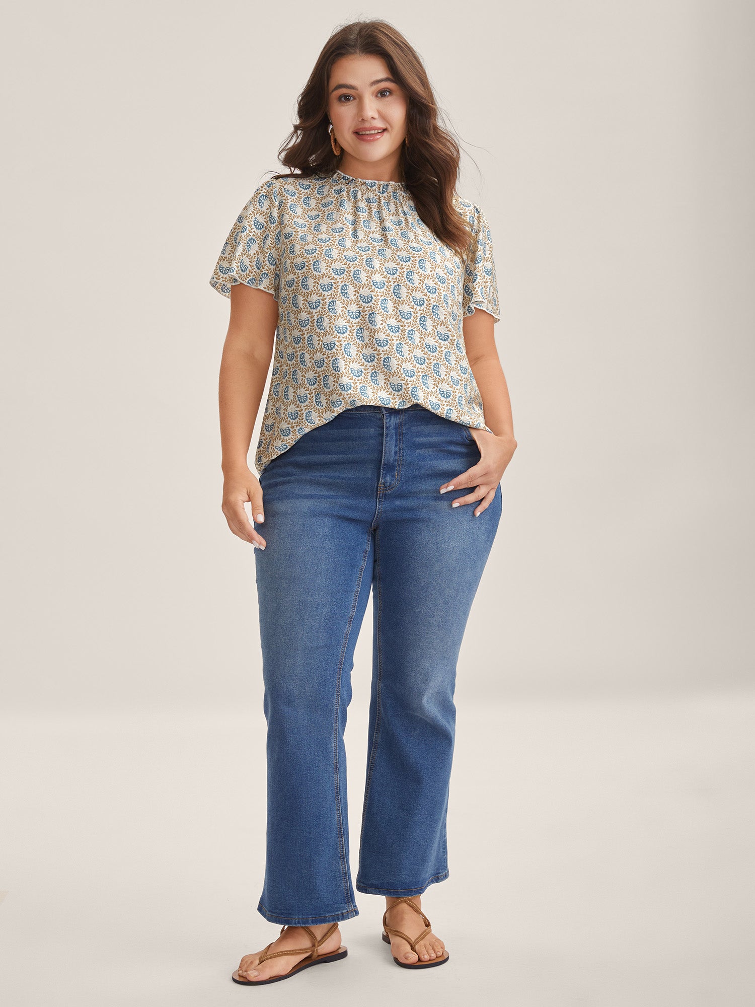 In Full Bloom Mock Neck Shirt