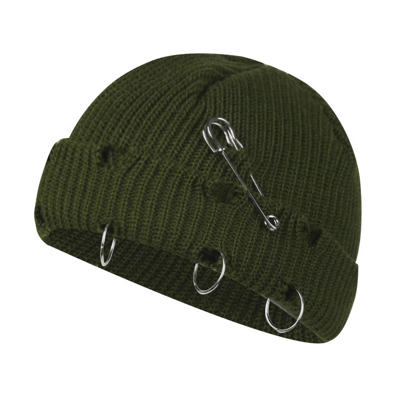 Autumn And Winter New Korean-style -style Basic Broken Pin Cold Cap Knitted Wool Curling Cap For Men And Women