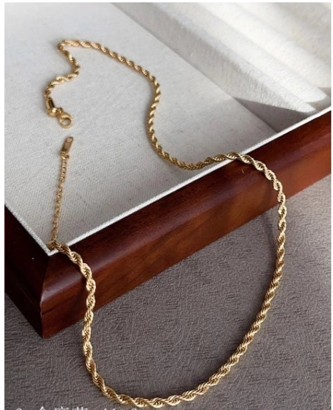 Minimalist Geometric Titanium Steel Plating 18k Gold Plated Necklace