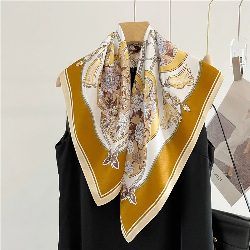 Women's Elegant Retro Lady Printing Silk Silk Scarf
