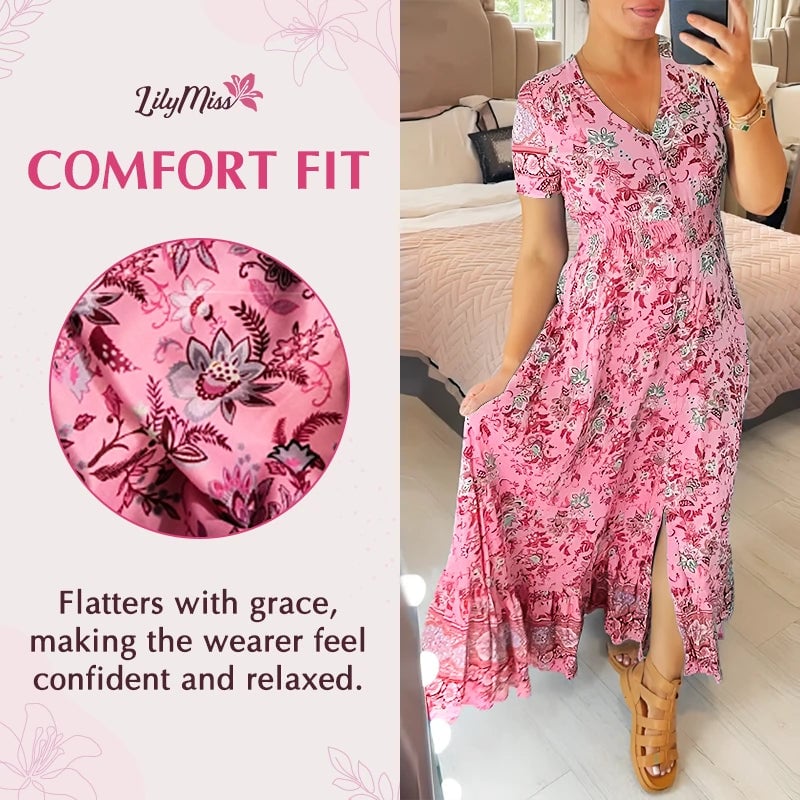 🎁LAST DAY SALE-49% OFF🎁Floral Print V-neck Dress