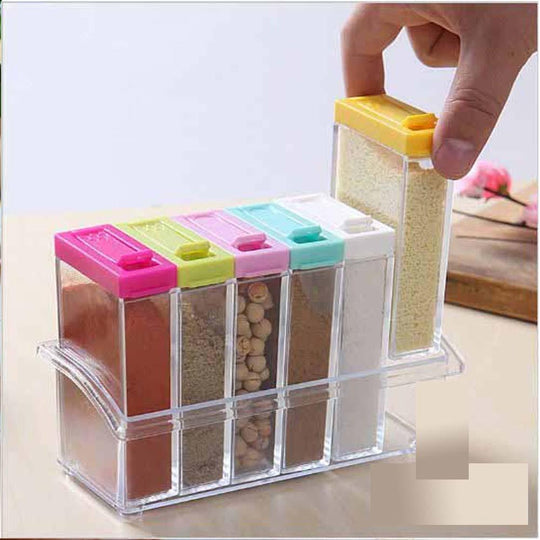 6 Units Transparent Spices Container