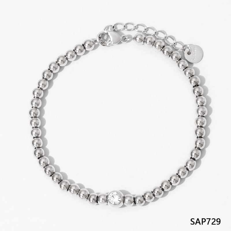 3 Pieces Casual Minimalist Geometric 304 Stainless Steel 16K Gold Plated White Gold Plated Gold Plated Bracelets In Bulk