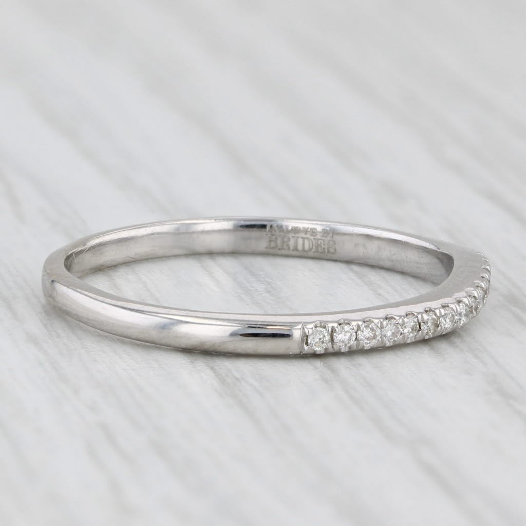 0.20ctw Diamond Wedding Band 14k White Gold Size 9 Stackable Anniversary Ring