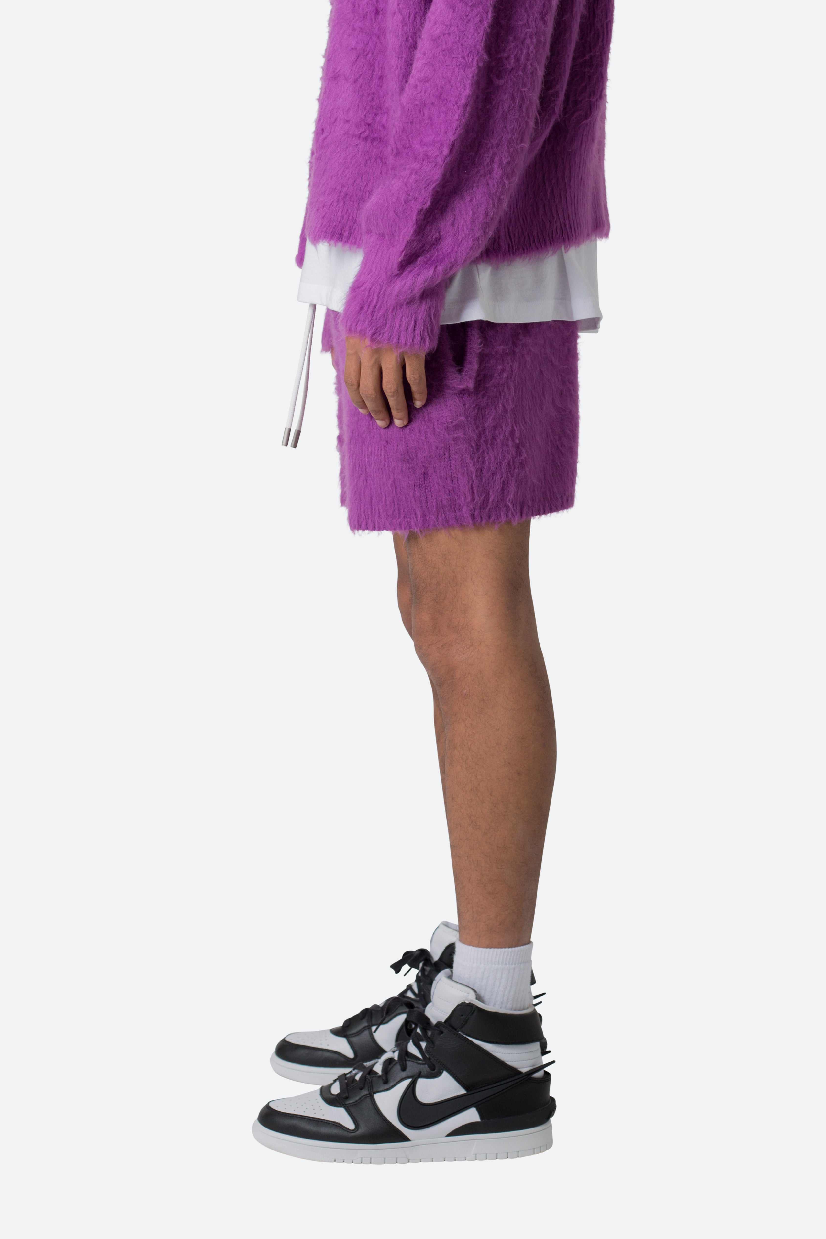 Fuzzy Sweatshorts - Purple