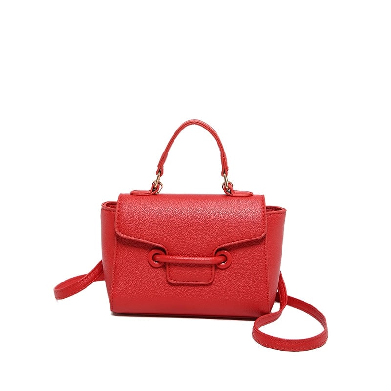 Women's Pu Leather Solid Color Vintage Style Classic Style Flip Cover Handbag