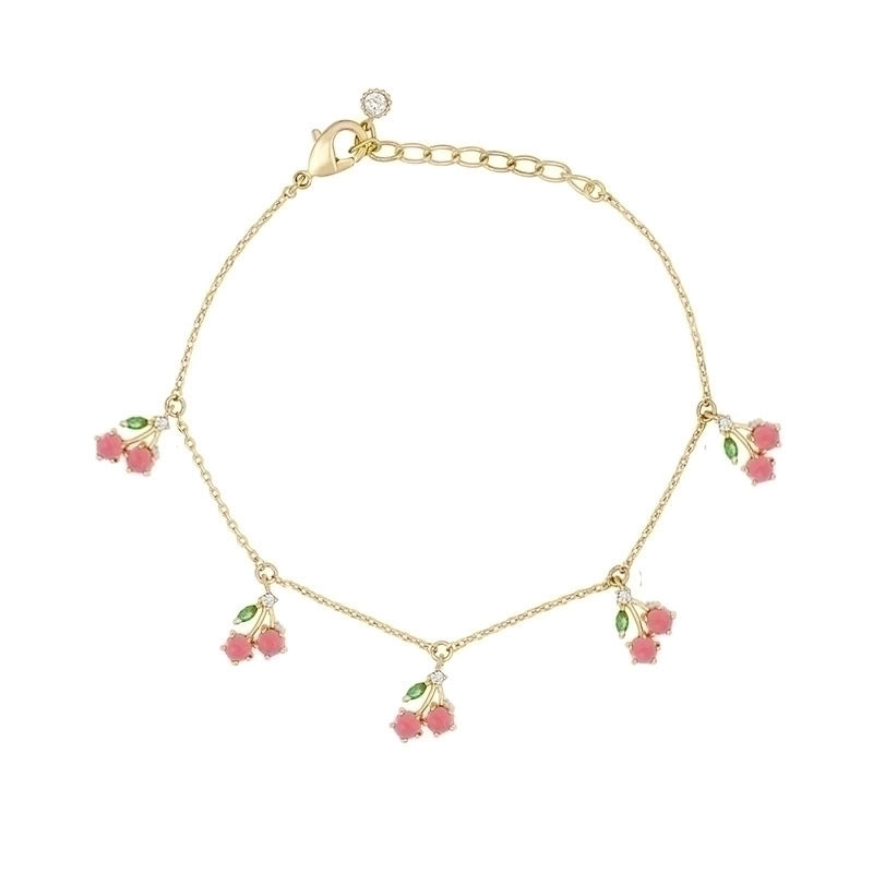 Copper Cable Chain Inlaid Zircon Fruit Artificial Gemstones Bracelets