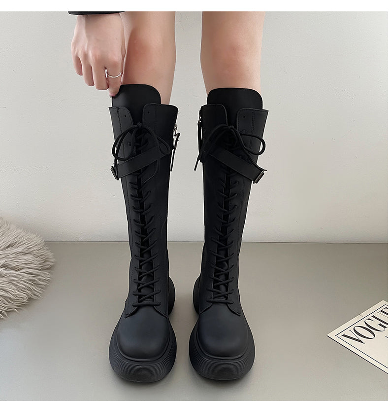 black long barrel boots  KF2246