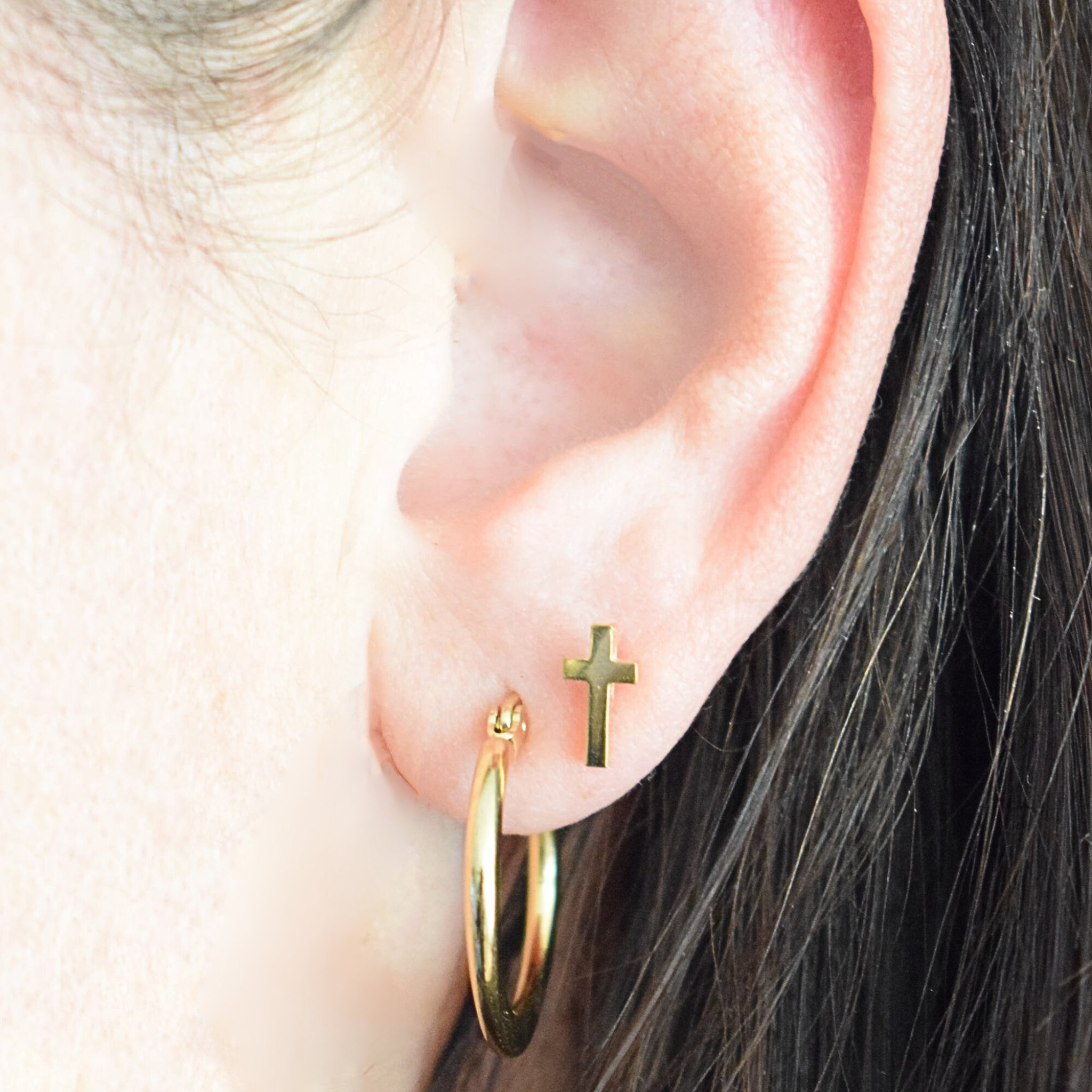 Cross studs - Gold