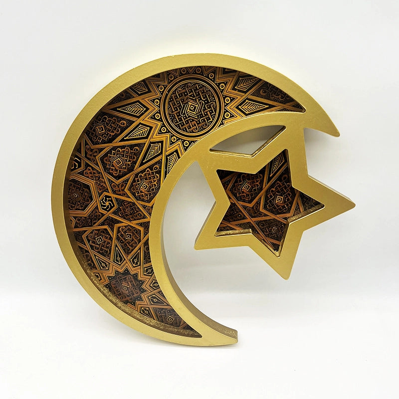 Minimalist Star Moon Wood 1 Piece Ornaments