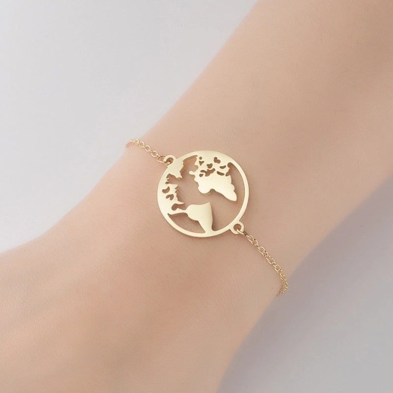 Fashion Heart Shape 201 Stainless Steel 18K Gold Plated Bracelets In Bulk