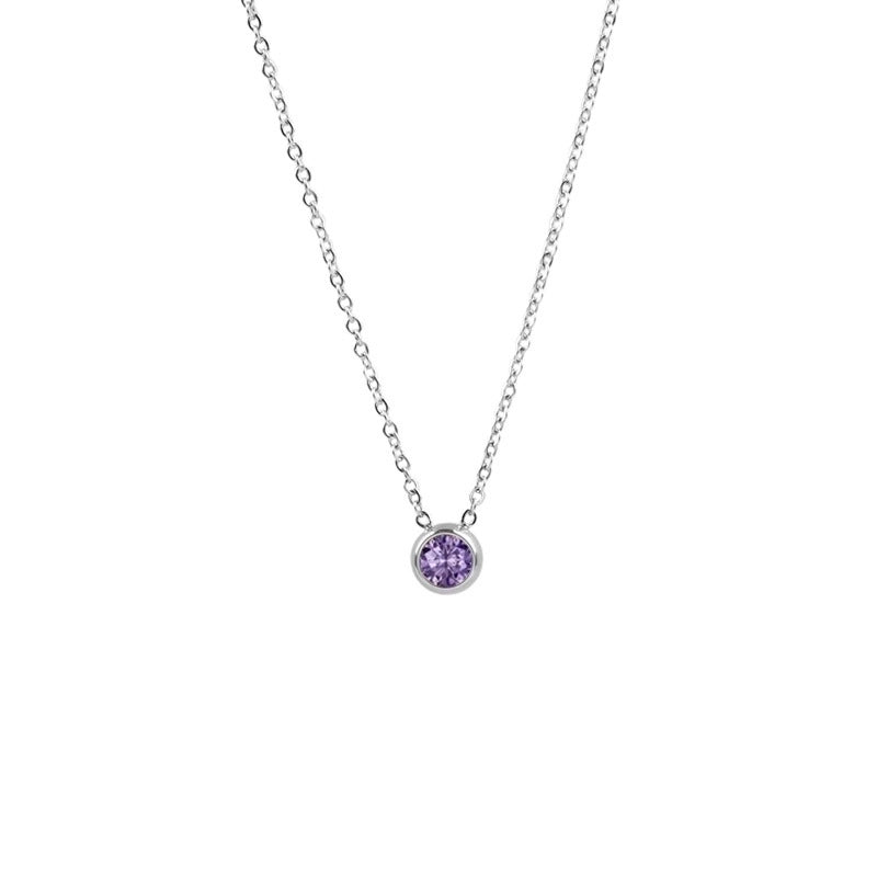 1 Piece Lady Round Stainless Steel Titanium Steel 18k Gold Plated Zircon Pendant Necklace