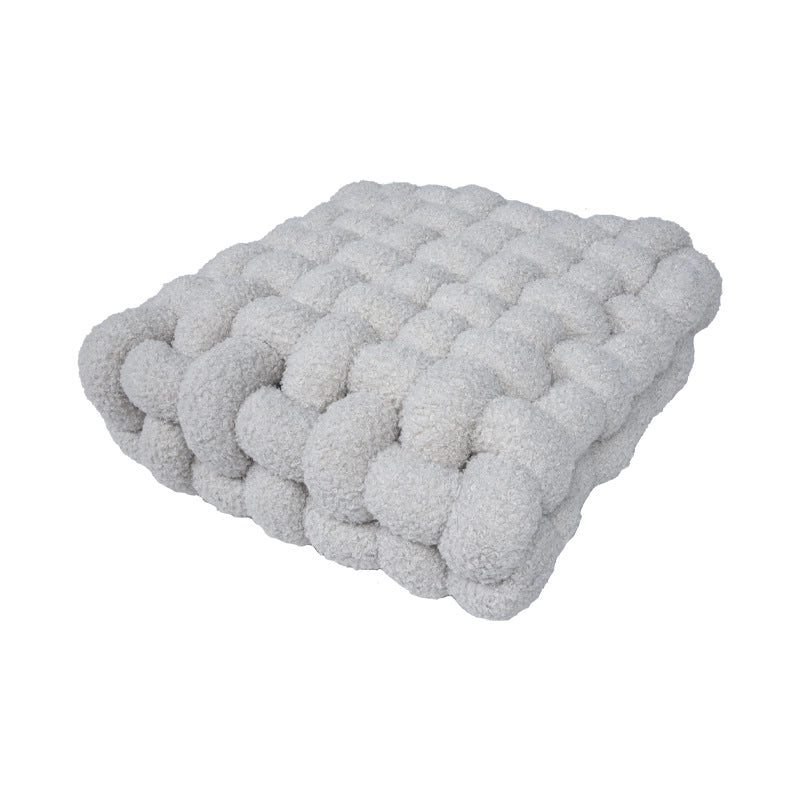 Lambswool Pillow Square Woven Chair Cushion Sofa Cushion Plush Pillow Decorative Bay Window Cushion