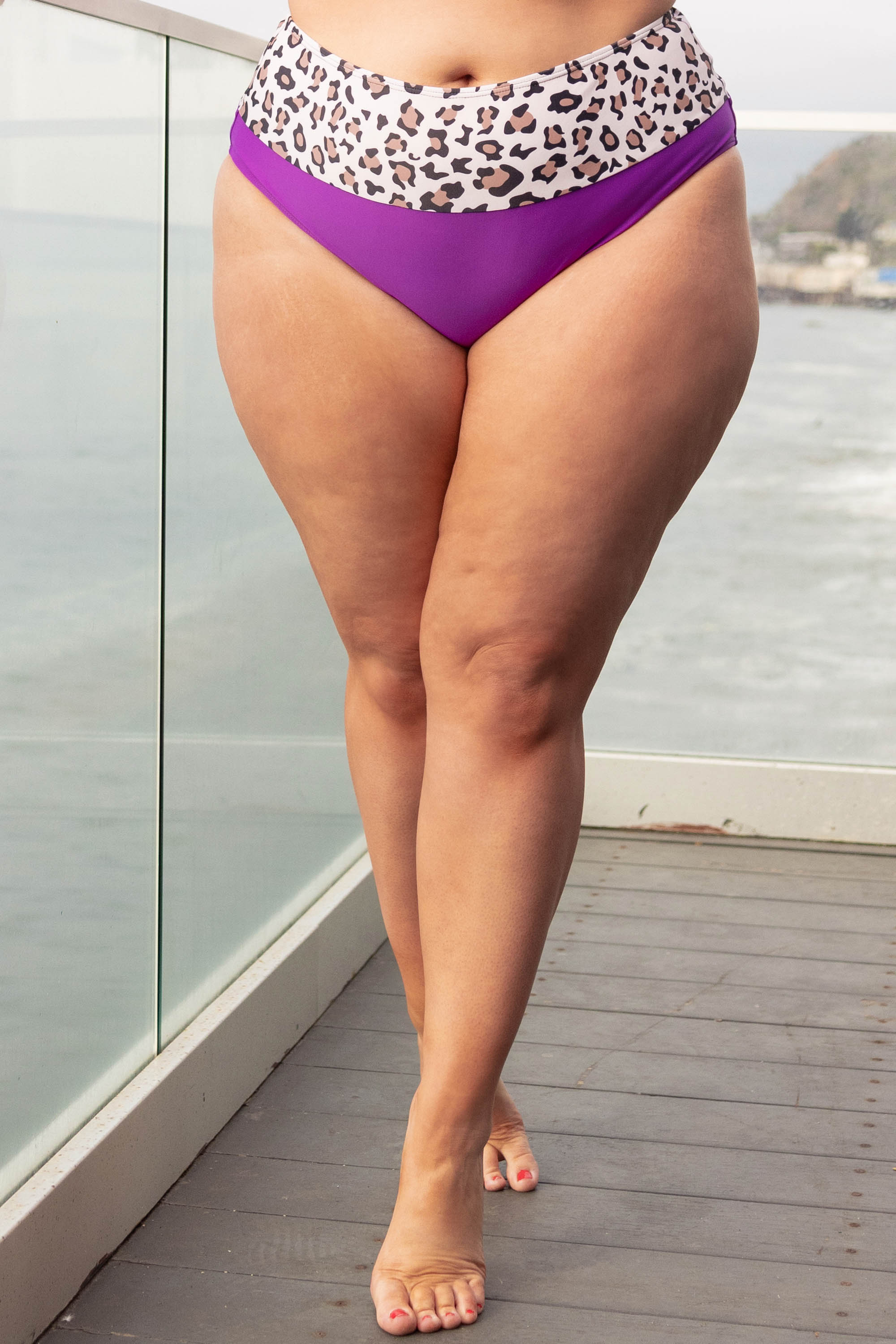 Hidden Islands Swim Bottom. Neon Purple