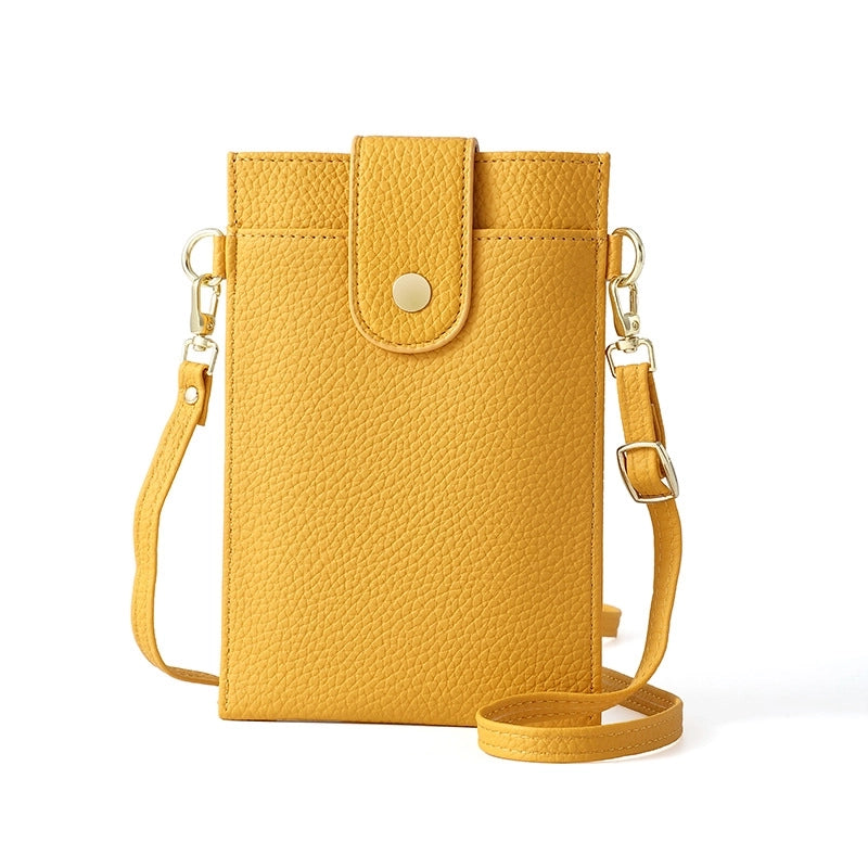 Women's Pu Leather Solid Color Classic Style Square Flip Cover Phone Wallets