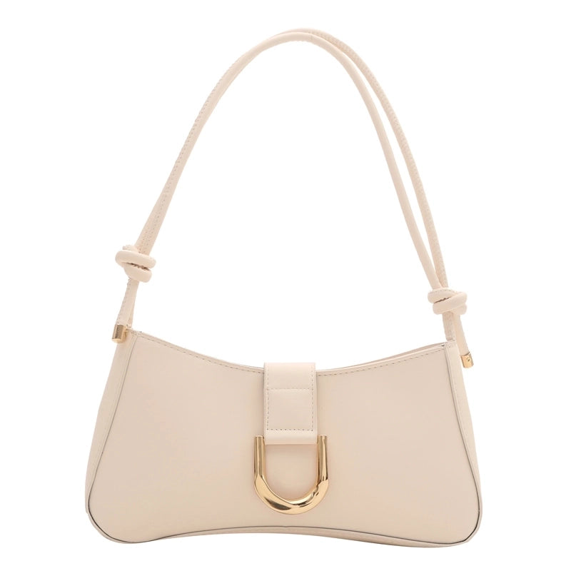 Women's Pu Leather Solid Color Classic Style Zipper Shoulder Bag