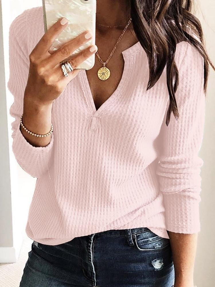 V-Neck Solid Color T-Shirt (16 colors)