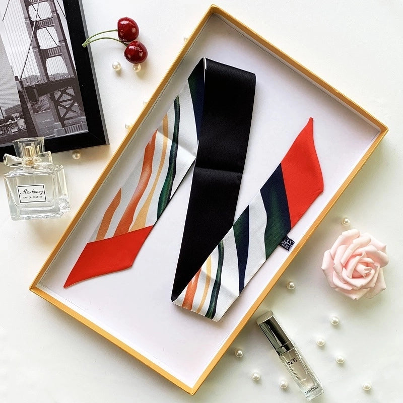 Women's Minimalist Flower Satin Printing Silk Scarf