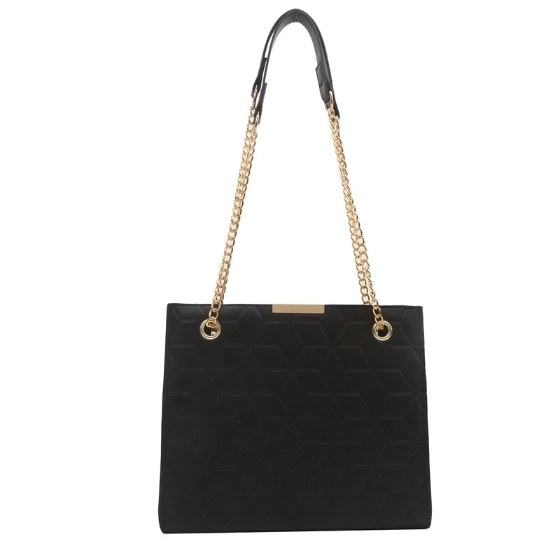 Women's Pu Leather Solid Color Classic Style Zipper Tote Bag