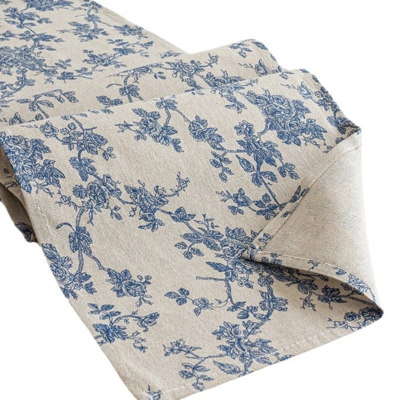 Retro Stripe Plaid Flower Cotton And Linen Tablecloths