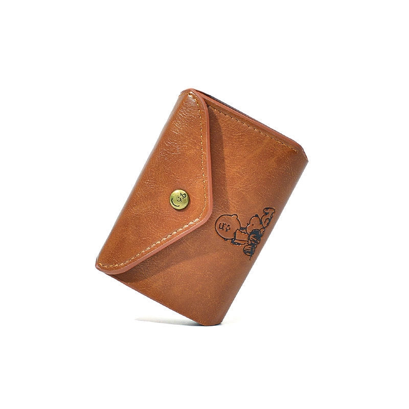 Women's All Seasons Pu Leather Cartoon Character Solid Color Minimalist Classic Style Square Buckle Card Holder Coin Purse