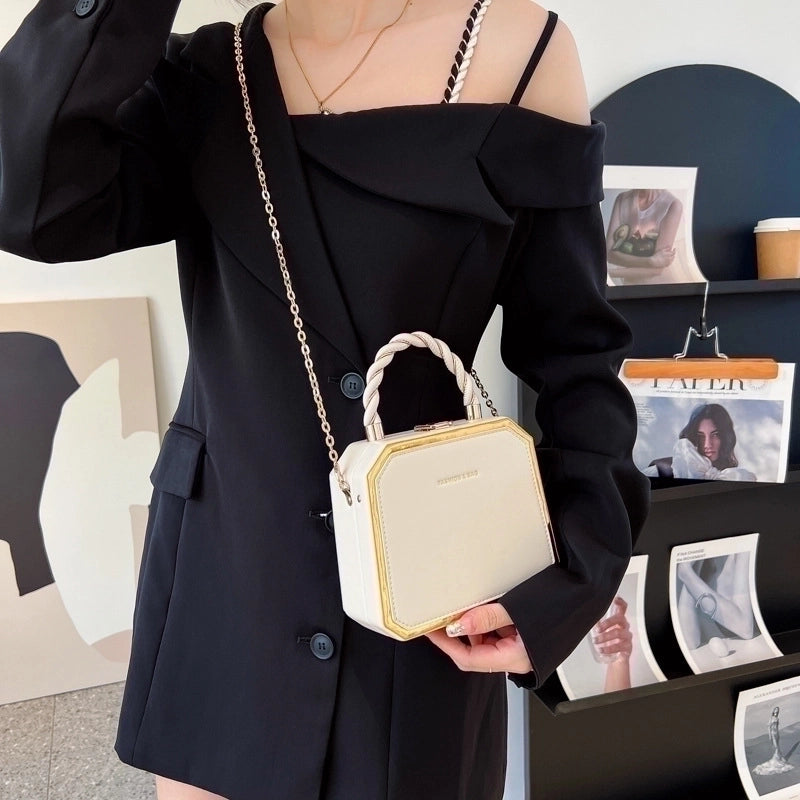Women's Small Summer Pu Leather Elegant Square Bag