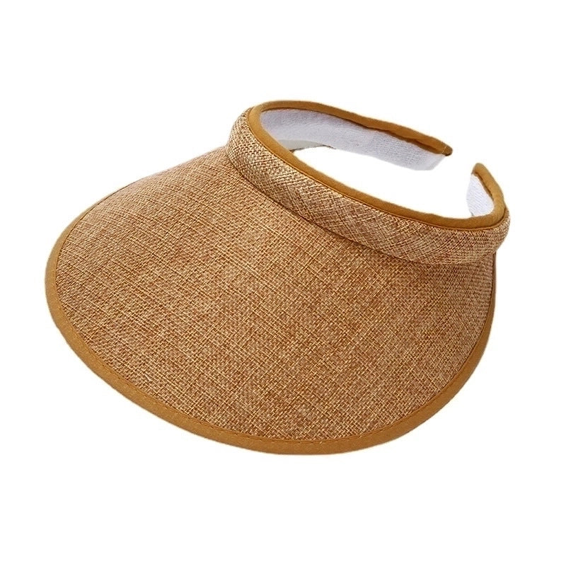 Women's Minimalist Solid Color Flat Eaves Straw Hat