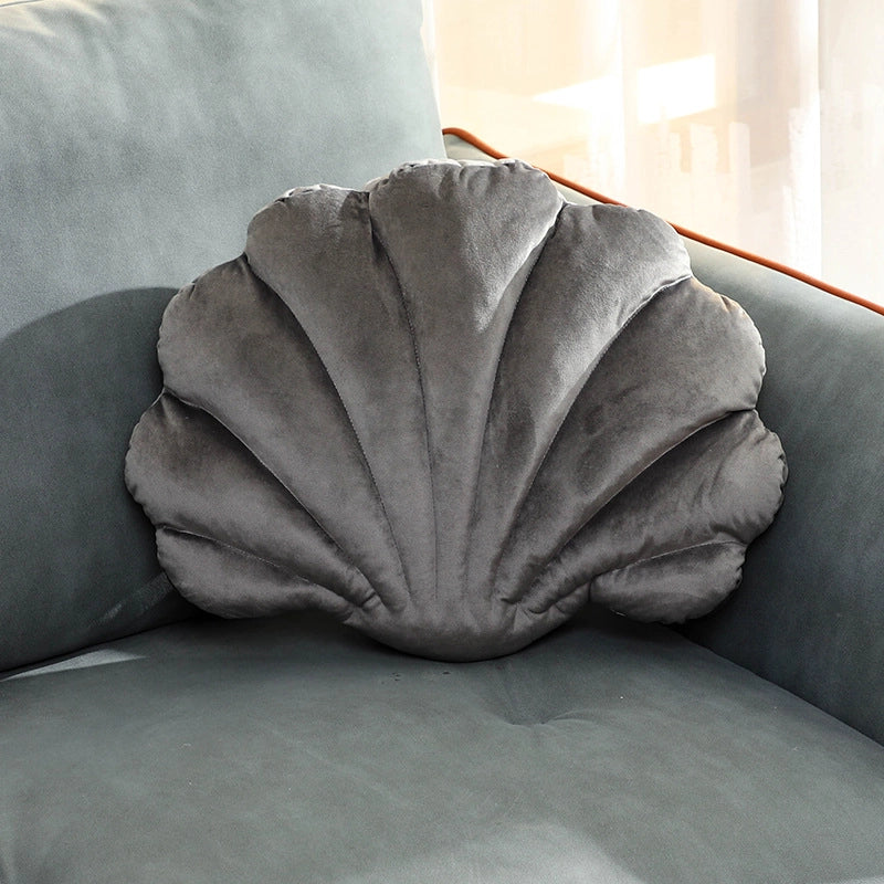 Dutch Velvet Shell Pillow Cushion Popular Light Luxury Solid Color Pillow Home Sofa Skin-friendly Waist Pillow
