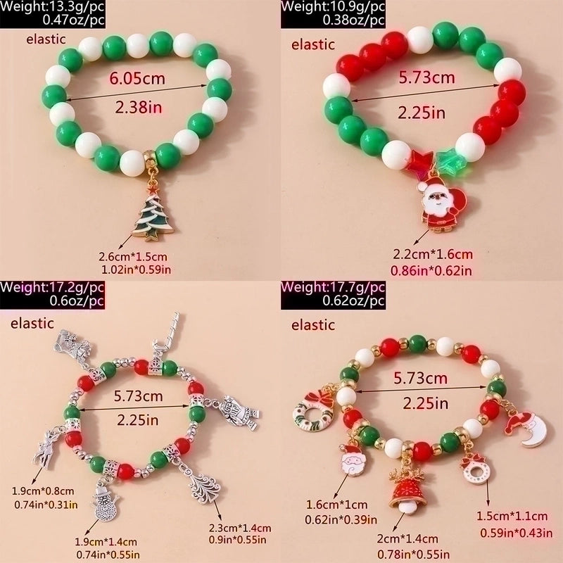 Cute Christmas Streetwear Christmas Hat Christmas Tree Alloy Bracelets