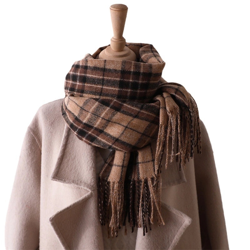 Unisex Casual Elegant Basic Lattice Polyester Scarf