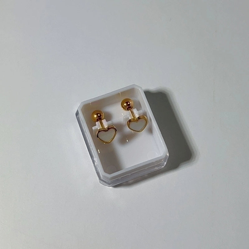 1 Pair Sweet Cross Heart Shape Snowflake Plating 304 Stainless Steel Titanium Steel 18K Gold Plated Cartilage Earrings