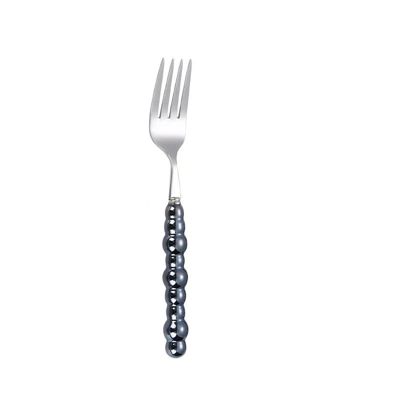 Ceramic Pearl Handle Stainless Steel Knife. Fork And Spoon Creative Light Luxury Western Food Hotel Steak Knife Dessert Spoon Tableware Suit