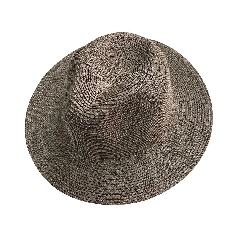 Unisex Minimalist Solid Color Flat Eaves Fedora Hat