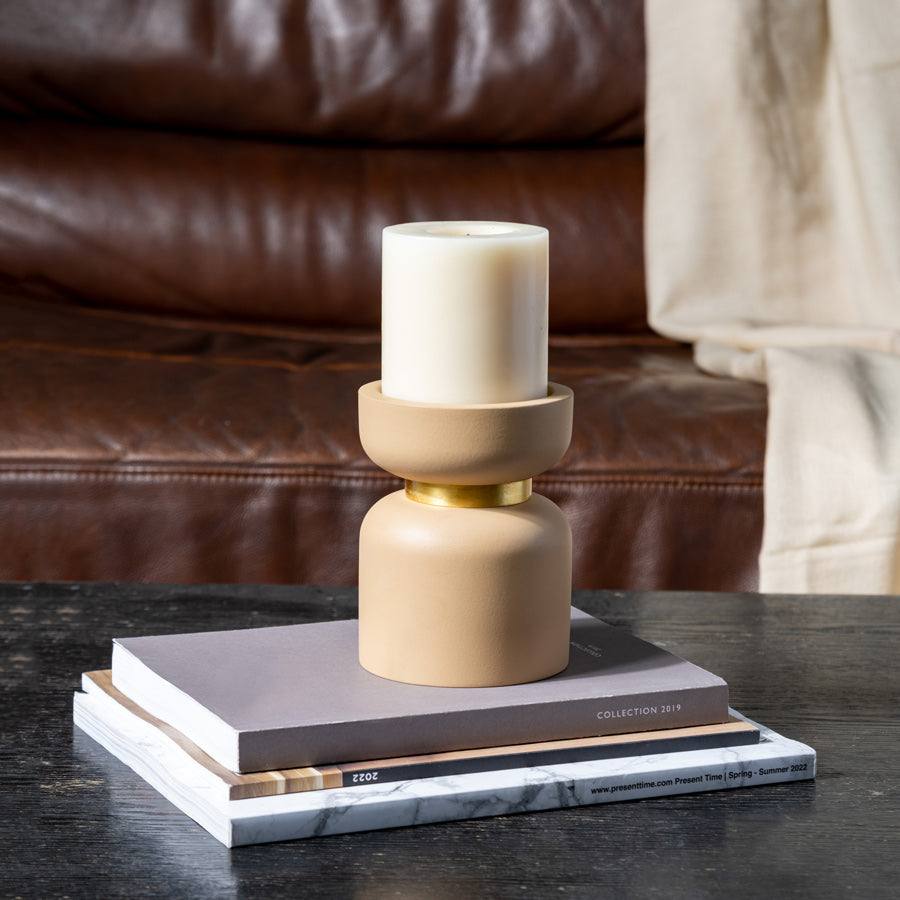 Concrete Candle Stand Medium - Taupe