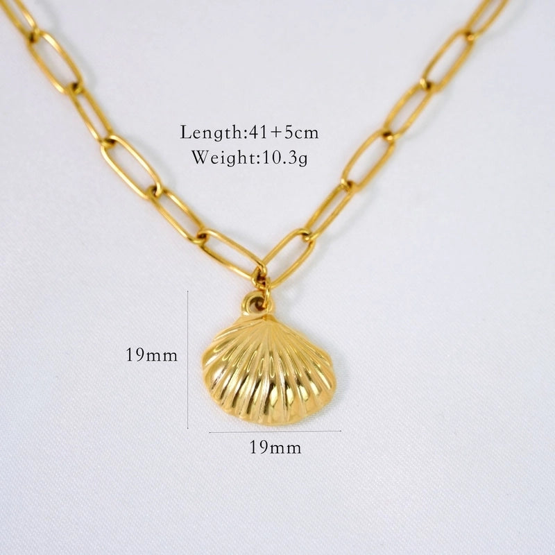 2 Pieces Minimalist Geometric Titanium Steel 14K Gold Plated Pendant Necklace