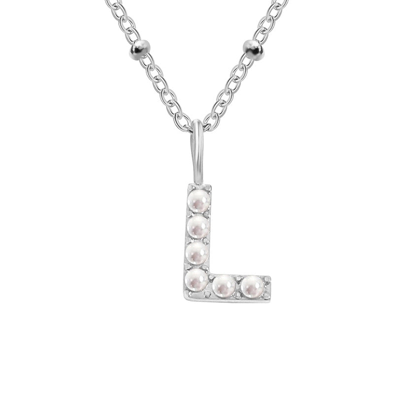 Vintage Style Letter Stainless Steel Plating Pendant Necklace