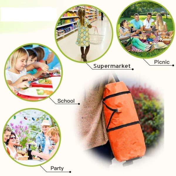 Foldable Shopping Trolley Bag Traveling Vegetable Grocery Clothing Bag with Lightweight