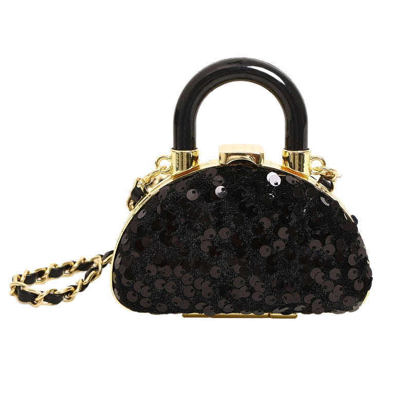Women's Mini Canvas Heart Shape Streetwear Heart-shaped Lock Clasp Shoulder Bag