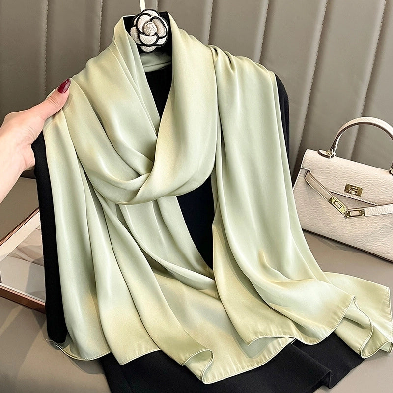 Women's Minimalist Classic Style Solid Color Imitated Silk Silk Scarf