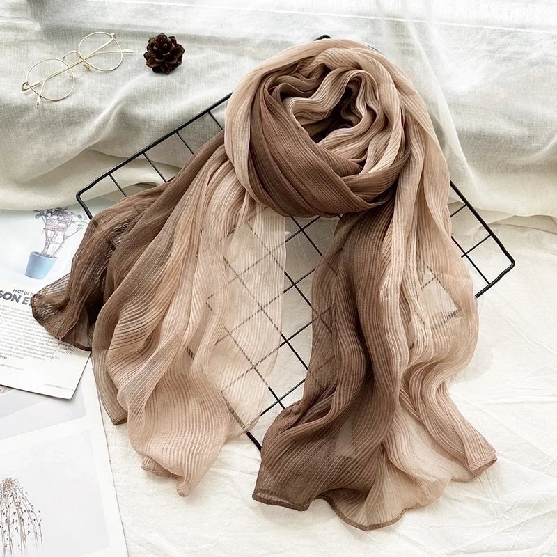 Women's Ethnic Style Solid Color Linen Silk Scarf